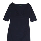 LAUREN RALPH LAUREN Womens Navy Blue Day Dress Polyester Knee Length UK 8