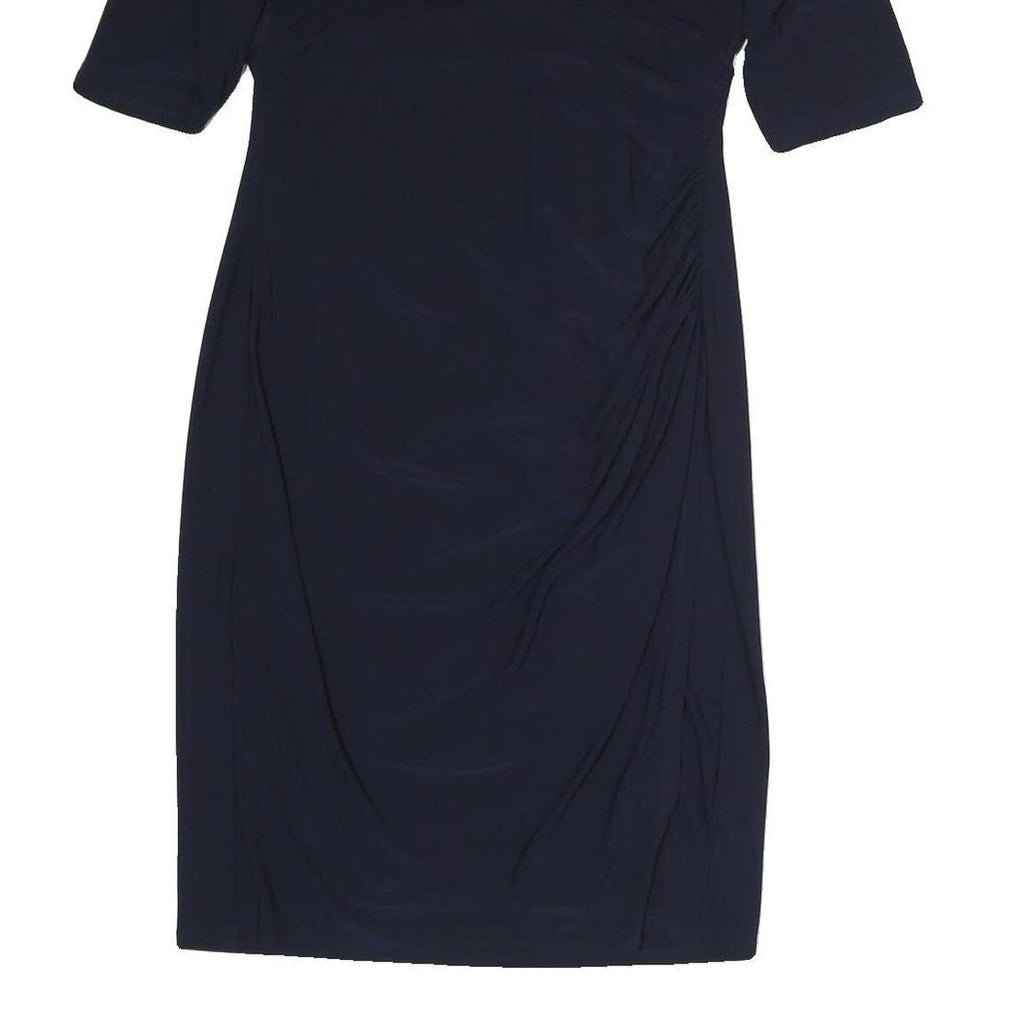 LAUREN RALPH LAUREN Womens Navy Blue Day Dress Polyester Knee Length UK 8