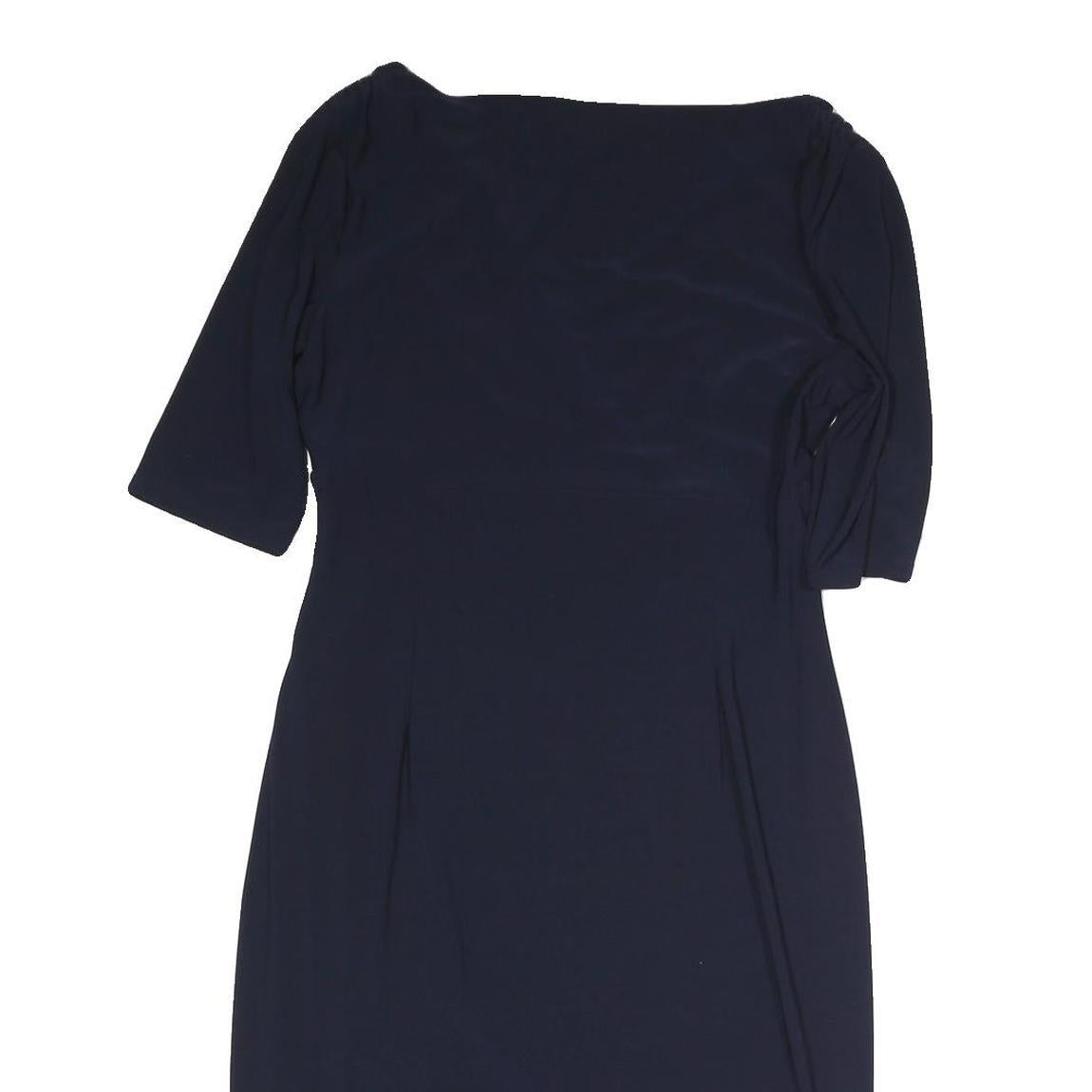 LAUREN RALPH LAUREN Womens Navy Blue Day Dress Polyester Knee Length UK 8
