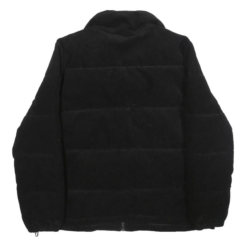 LEVI'S Womens Black Cotton Blend Puffer Jacket XL Corduroy Zip Casual Outerwear