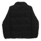 LEVI'S Womens Black Cotton Blend Puffer Jacket XL Corduroy Zip Casual Outerwear