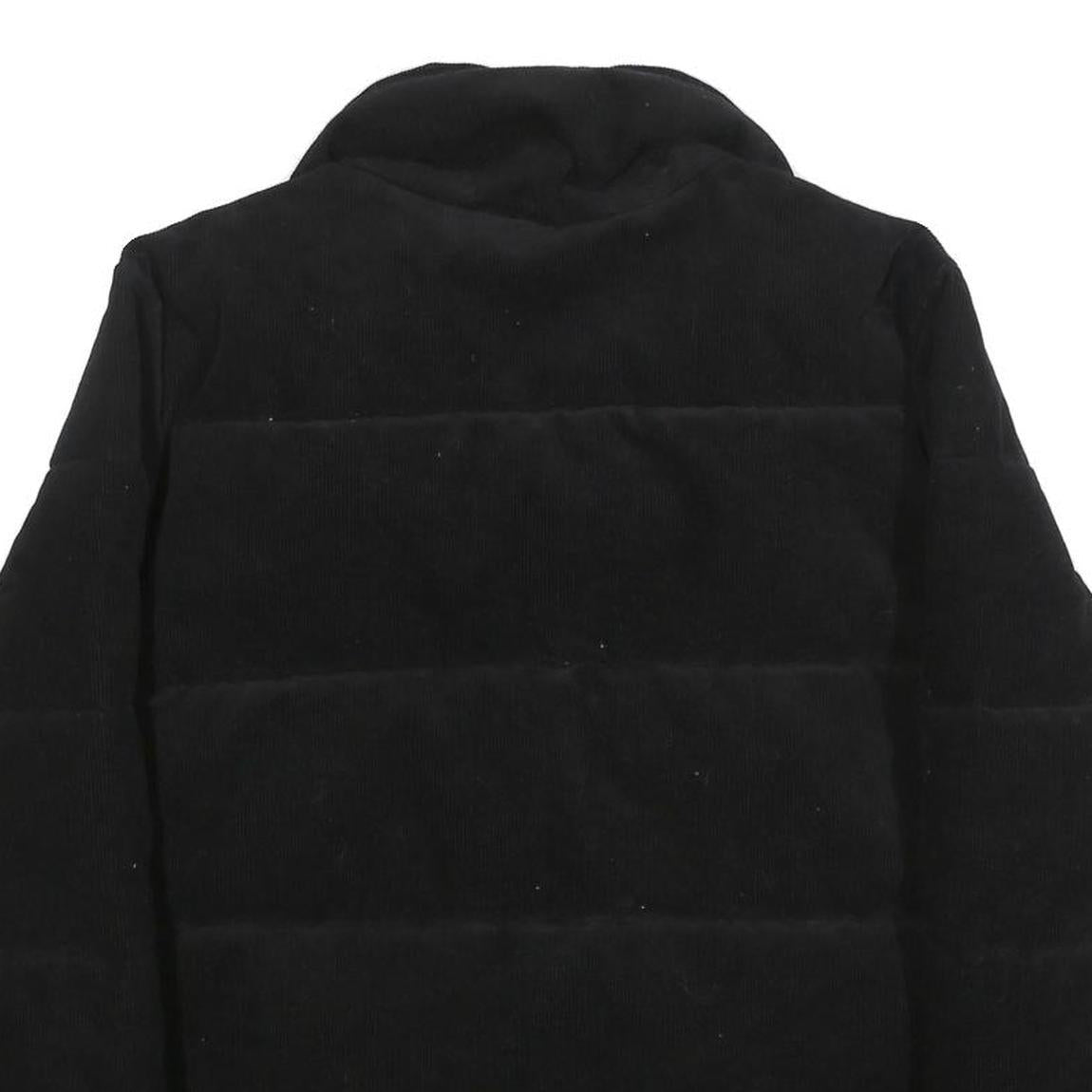 LEVI'S Womens Black Cotton Blend Puffer Jacket XL Corduroy Zip Casual Outerwear