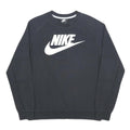 NIKE Mens Black Crew Neck M Sweatshirt Cotton Blend Pullover Logo