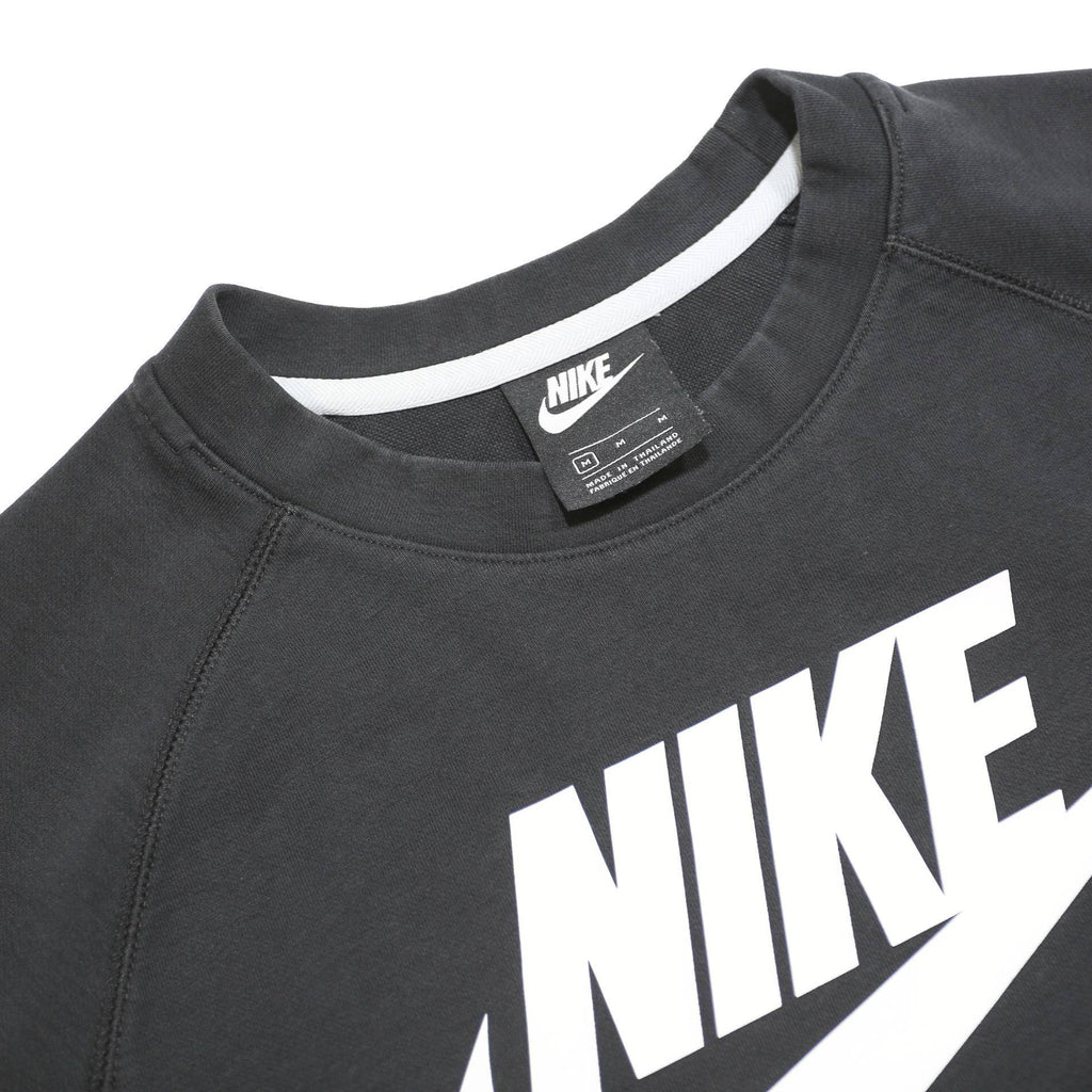 NIKE Mens Black Crew Neck M Sweatshirt Cotton Blend Pullover Logo