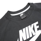 NIKE Mens Black Crew Neck M Sweatshirt Cotton Blend Pullover Logo