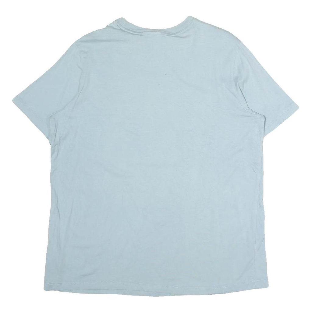 ADIDAS Womens Blue Cotton Graphic T-Shirt UK 22 Short Sleeve Crew Neck