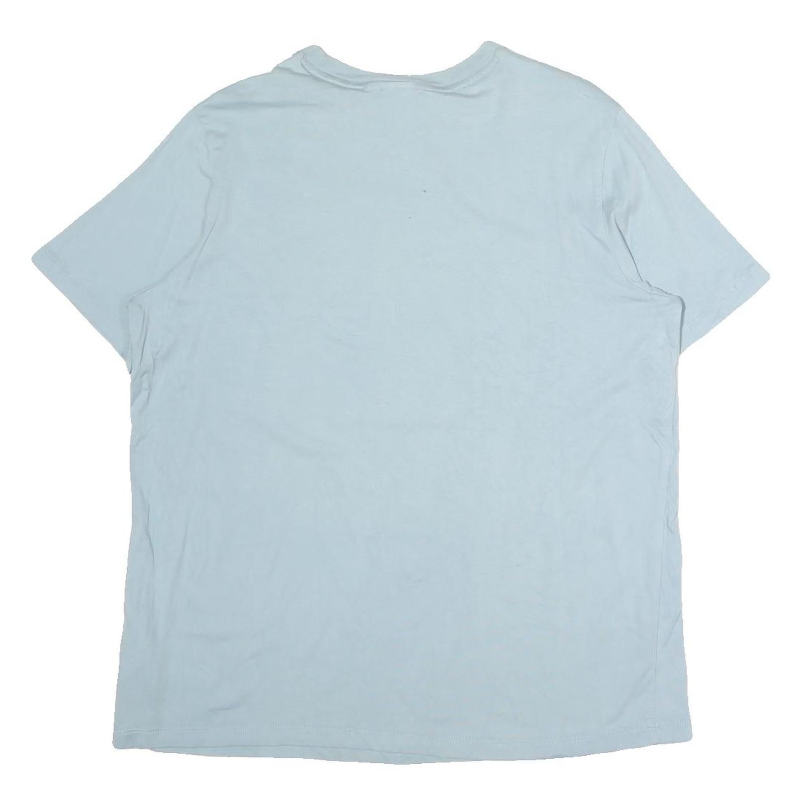 ADIDAS Womens Blue Cotton Graphic T-Shirt UK 22 Short Sleeve Crew Neck