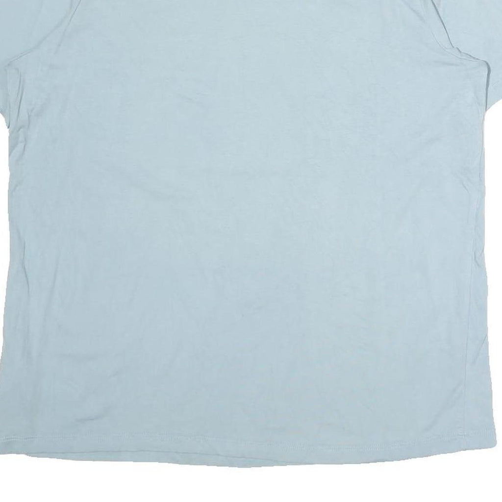 ADIDAS Womens Blue Cotton Graphic T-Shirt UK 22 Short Sleeve Crew Neck