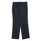 Mens Navy Regular Fit Straight Leg Trousers W32 L32 Classic Zip Closure Elegant