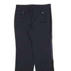 Mens Navy Regular Fit Straight Leg Trousers W32 L32 Classic Zip Closure Elegant
