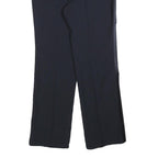 Mens Navy Regular Fit Straight Leg Trousers W32 L32 Classic Zip Closure Elegant