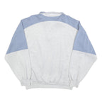 Womens Grey & Blue Sweatshirt Cotton Blend L Quarter Zip Extend Print Casual