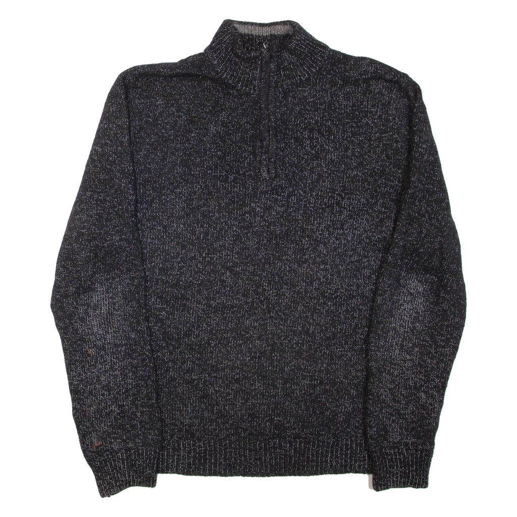 CHAPS Mens Heavy Knit Jumper Grey 1/4 Zip Chunky Knit M