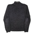CHAPS Mens Heavy Knit Jumper Grey 1/4 Zip Chunky Knit M