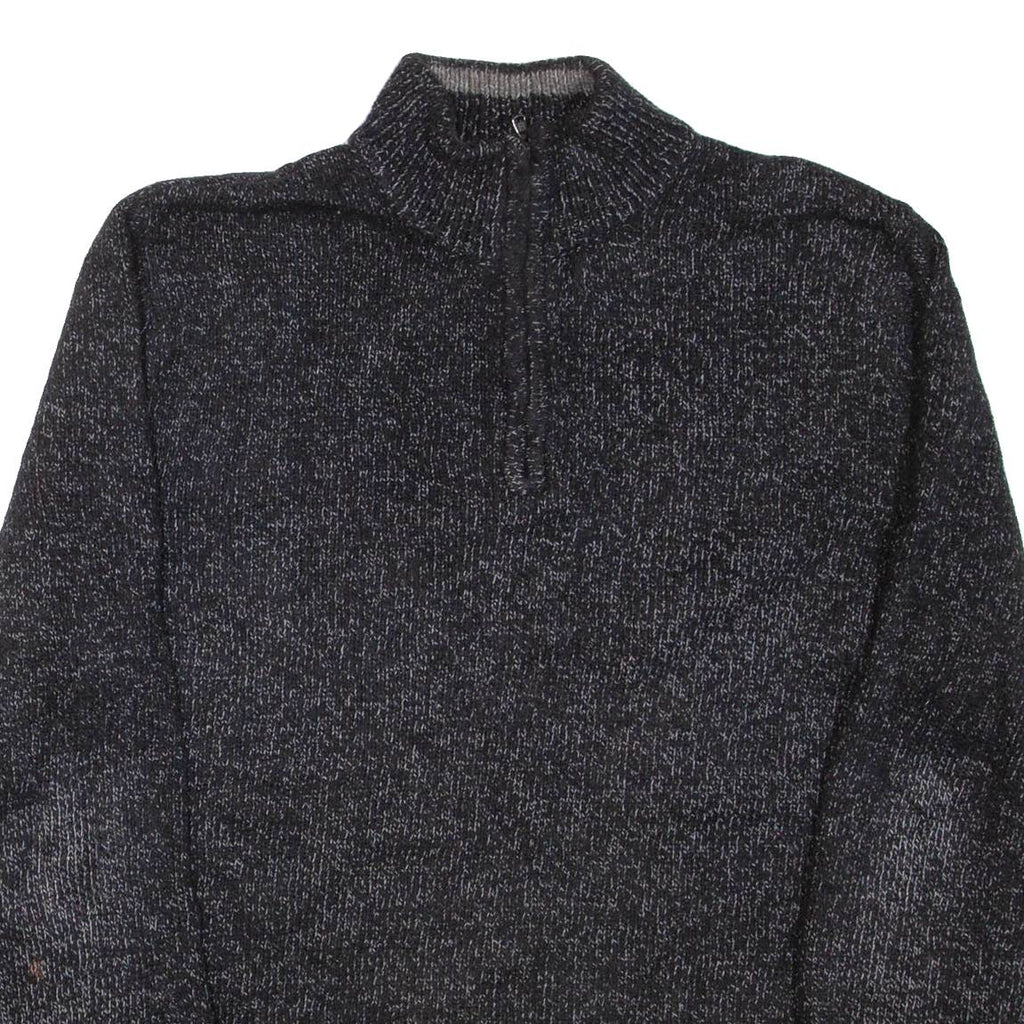 CHAPS Mens Heavy Knit Jumper Grey 1/4 Zip Chunky Knit M