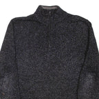 CHAPS Mens Heavy Knit Jumper Grey 1/4 Zip Chunky Knit M