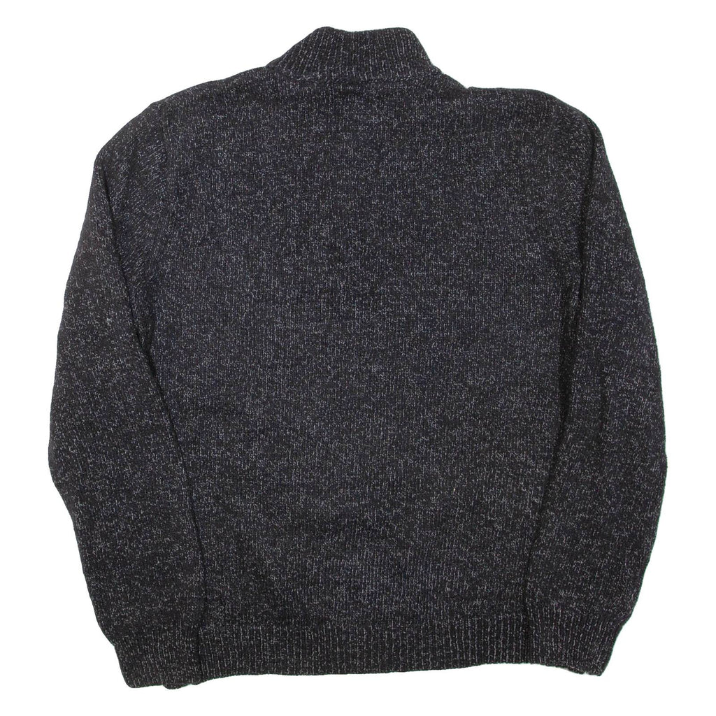 CHAPS Mens Heavy Knit Jumper Grey 1/4 Zip Chunky Knit M