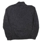 CHAPS Mens Heavy Knit Jumper Grey 1/4 Zip Chunky Knit M