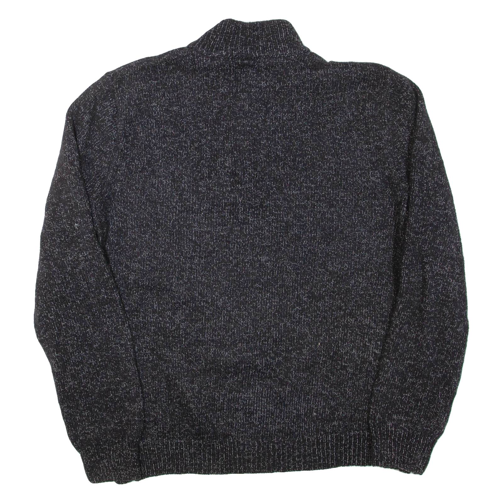 CHAPS Mens Heavy Knit Jumper Grey 1/4 Zip Chunky Knit M