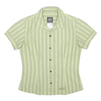 JACK WOLFSKIN Womens Green Striped Shirt UK 10 Casual Outdoor Travel Style