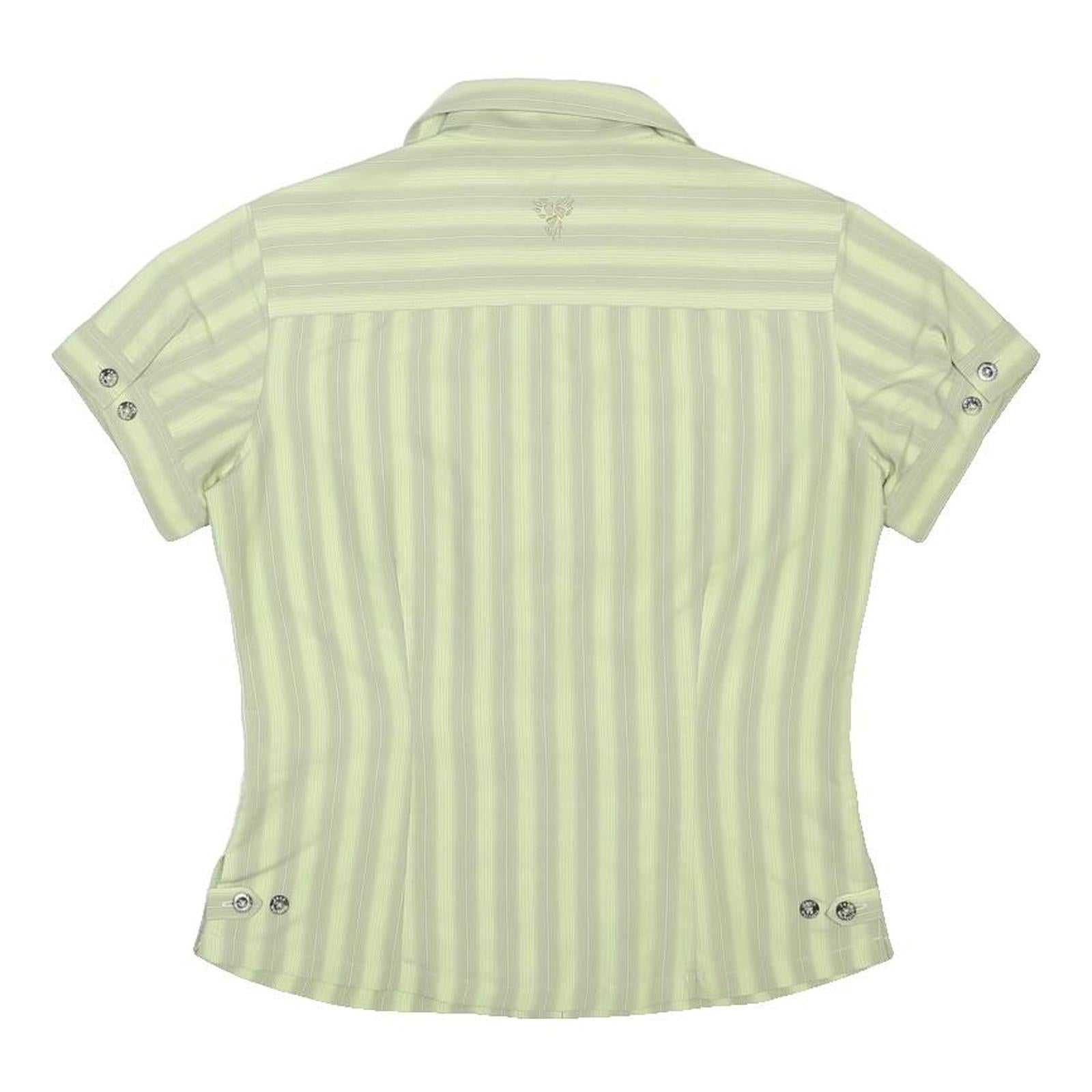 JACK WOLFSKIN Womens Green Striped Shirt UK 10 Casual Outdoor Travel Style