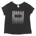 REEBOK Womens Black XL Graphic T-Shirt Short Sleeve Crew Neck Fitness