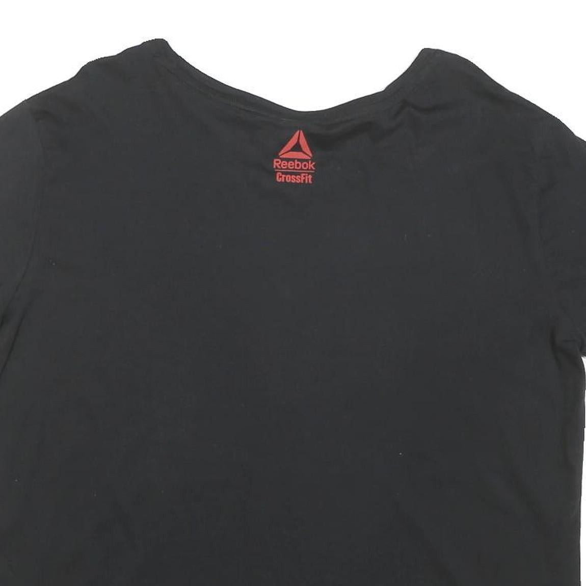 REEBOK Womens Black XL Graphic T-Shirt Short Sleeve Crew Neck Fitness