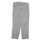 CARHARTT Mens Cotton Blend Grey Relaxed Fit Straight Trousers W34 L29 Workwear