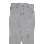 CARHARTT Mens Cotton Blend Grey Relaxed Fit Straight Trousers W34 L29 Workwear