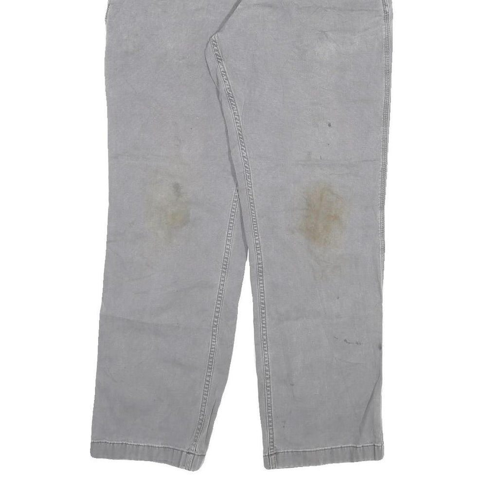 CARHARTT Mens Cotton Blend Grey Relaxed Fit Straight Trousers W34 L29 Workwear