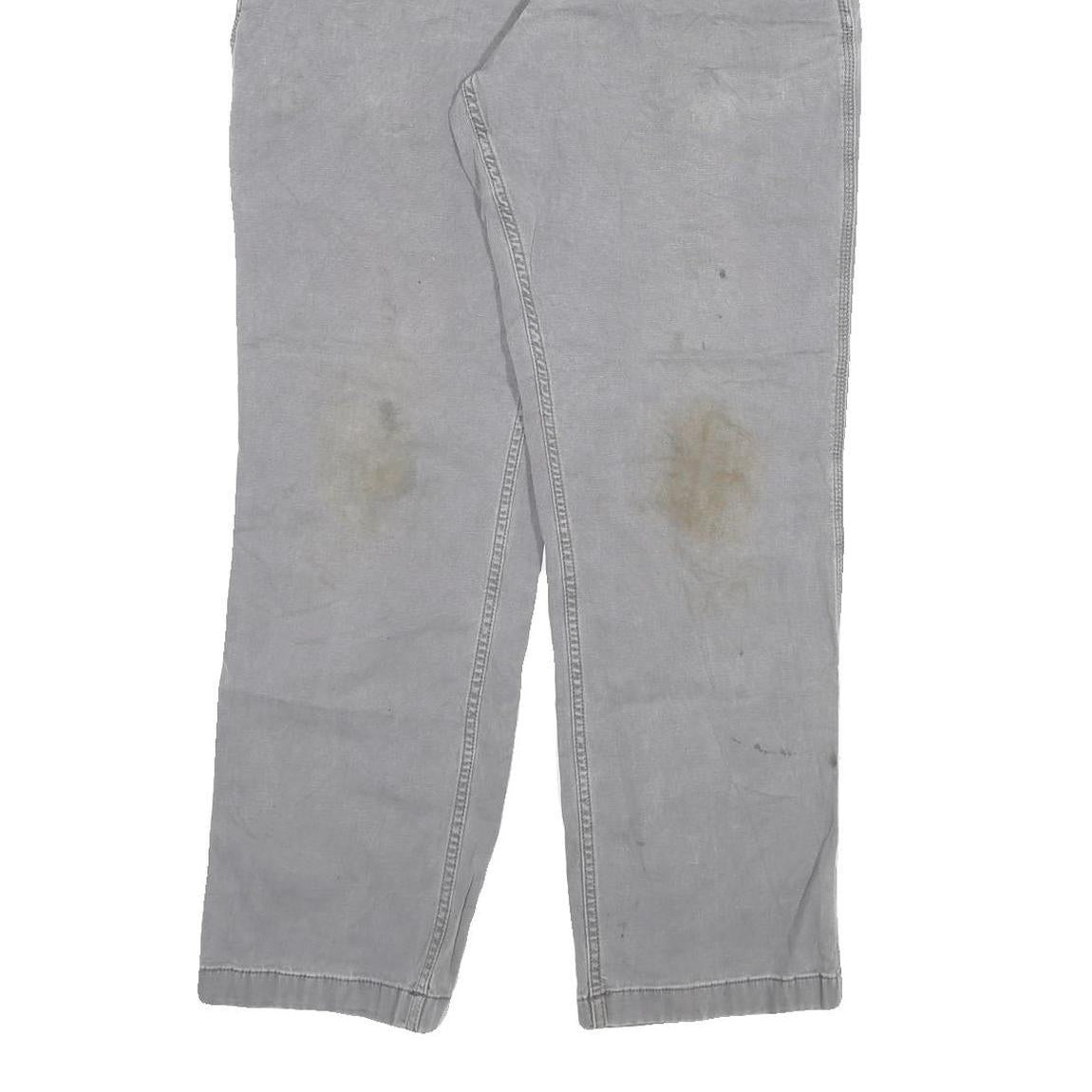 CARHARTT Mens Cotton Blend Grey Relaxed Fit Straight Trousers W34 L29 Workwear