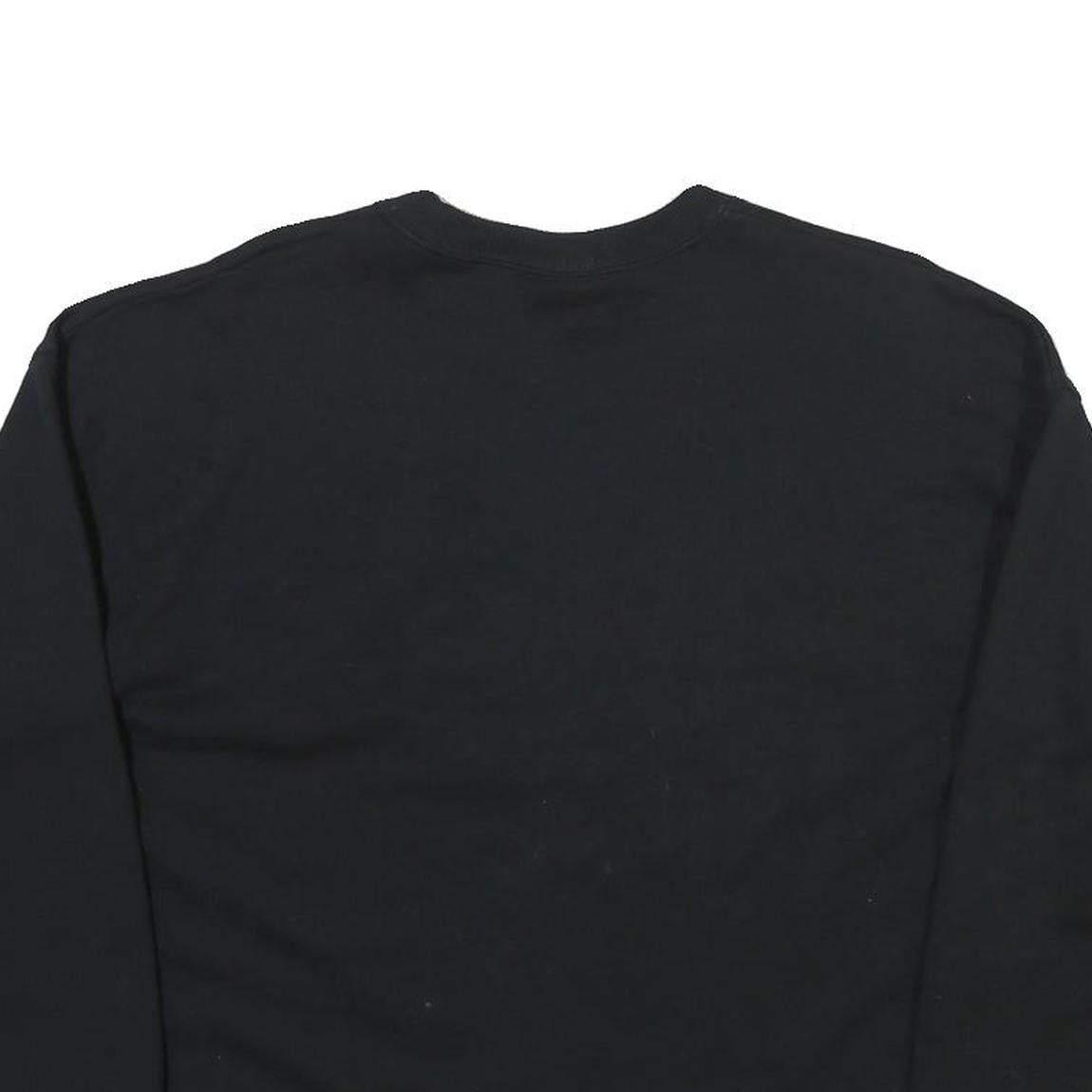 CHAMPION Mens Black Cotton Blend Crew Neck S Sweatshirt Classic Logo Pullover