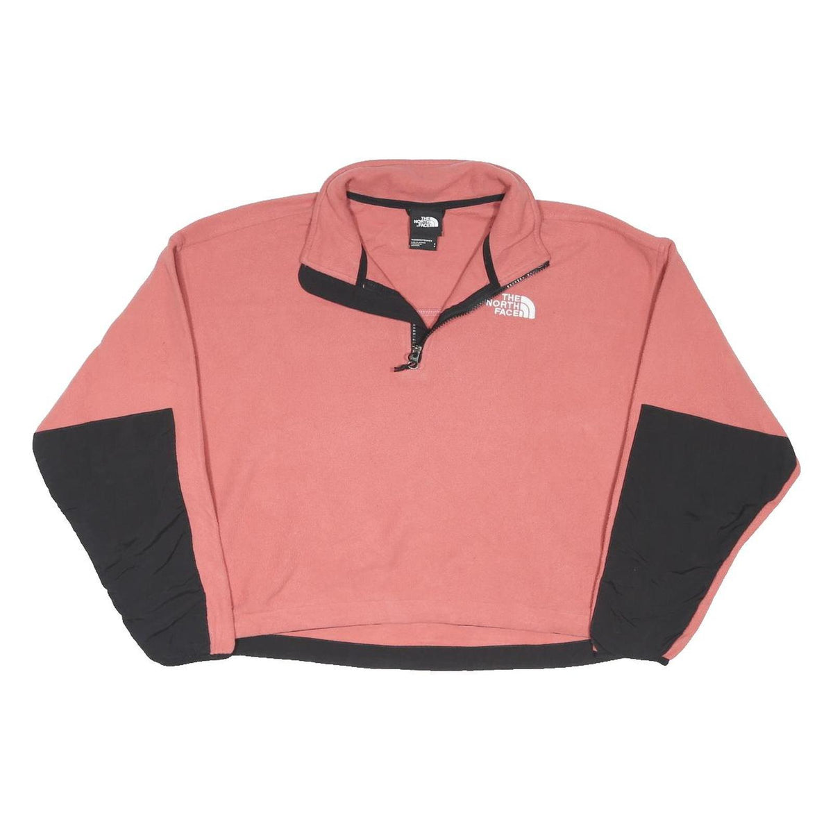 THE NORTH FACE Womens Rose Pink & Black Fleece Jacket S Polyester Blend Half Zip