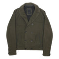 CRAFTED Mens Green Wool Blend Jacket L Button Plain Classic Stylish Comfortable