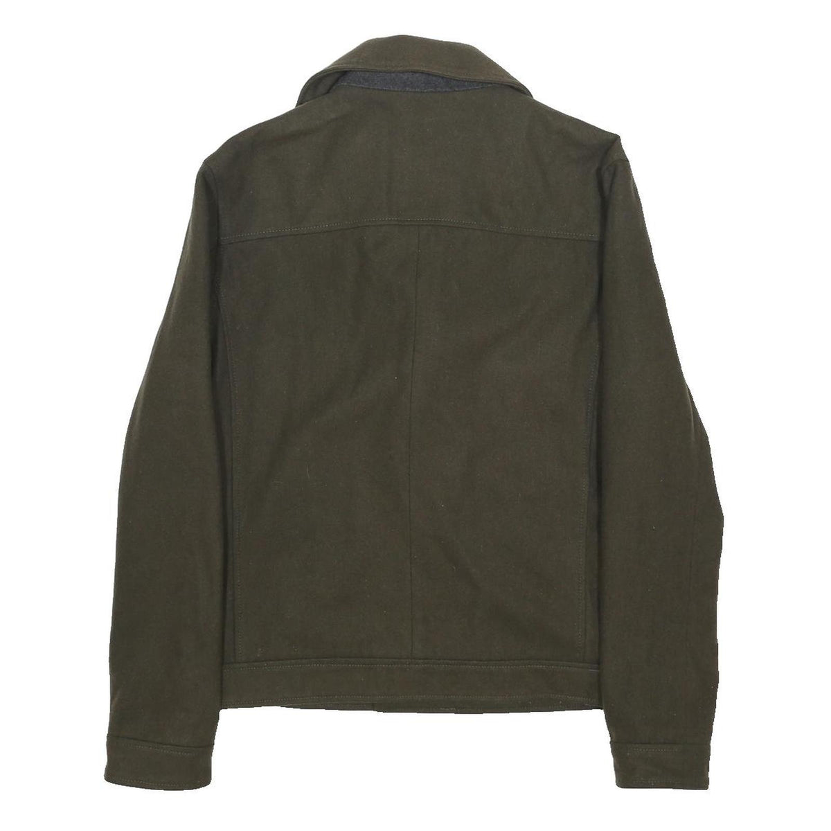 CRAFTED Mens Green Wool Blend Jacket L Button Plain Classic Stylish Comfortable