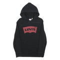 LEVI'S Mens Black Hoodie S Cotton Blend Pullover Casual Logo Sweatshirt
