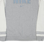 NIKE Mens Grey & White Varsity Jacket M Cotton Blend Zip Plain Athletic Casual