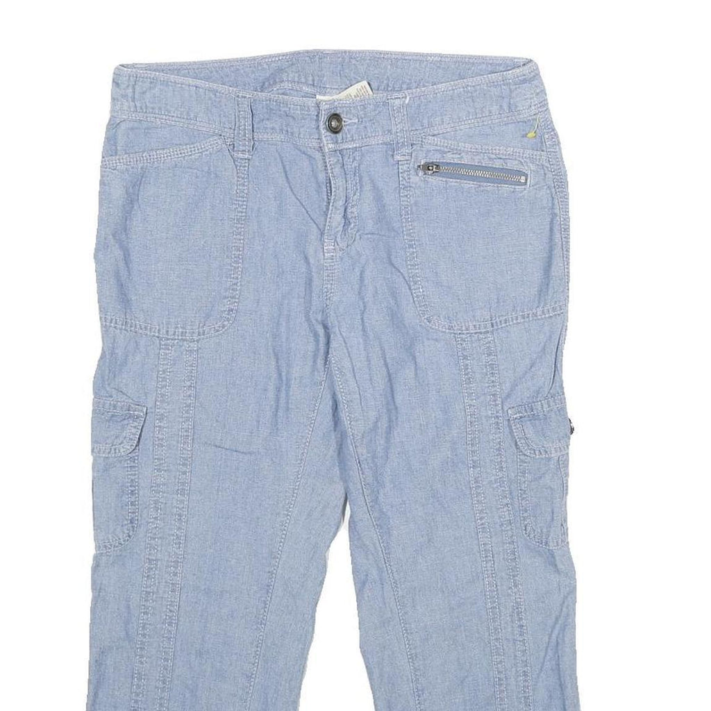 FADED GLORY Womens Shorts Blue Casual Cargo Plain UK 8 W30 Cotton