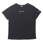 CHAMPION Womens Black Graphic T-Shirt S Short Sleeve Crew Neck Casual Cotton