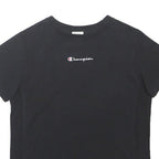 CHAMPION Womens Black Graphic T-Shirt S Short Sleeve Crew Neck Casual Cotton