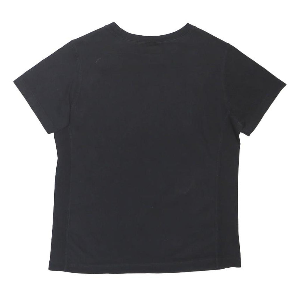 CHAMPION Womens Black Graphic T-Shirt S Short Sleeve Crew Neck Casual Cotton