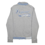 DESIGUAL Mens Grey & Blue Logo Button Jacket M Cotton Blend Casual Stylish