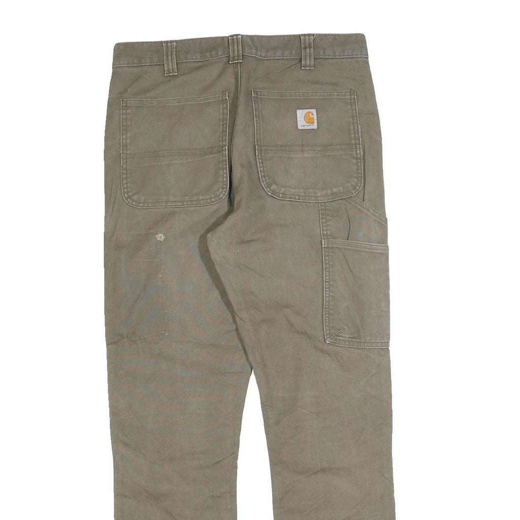 CARHARTT Mens Relaxed Straight Beige Cotton Blend W32 L32 Workwear Trousers