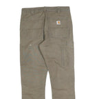 CARHARTT Mens Relaxed Straight Beige Cotton Blend W32 L32 Workwear Trousers