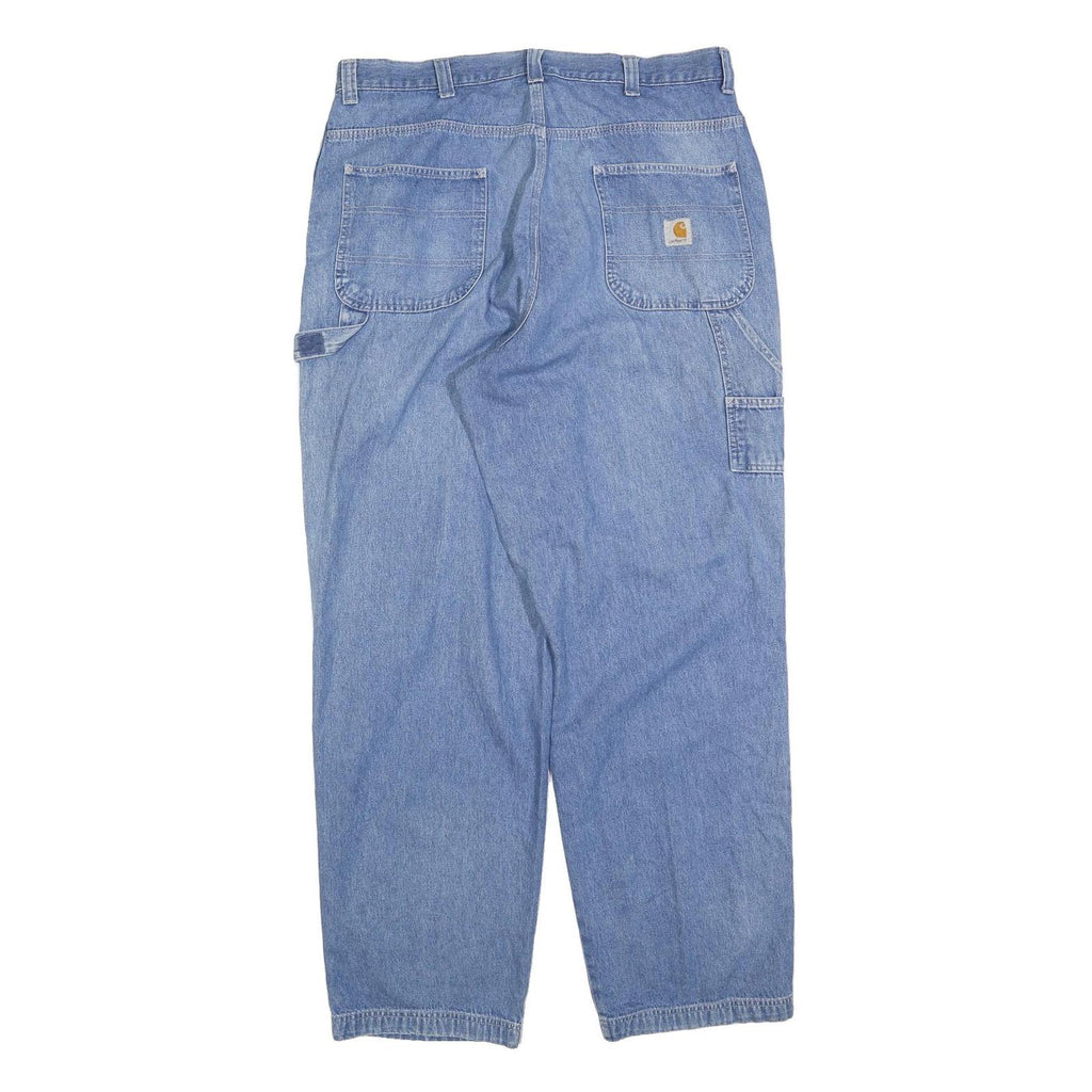 CARHARTT Mens Jeans Blue Relaxed Loose Denim Light W36 L34 Workwear Utility