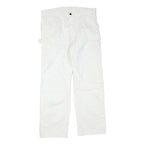 DICKIES Mens Cotton Blend White Regular Straight Trousers W34 L30 Workwear Zip