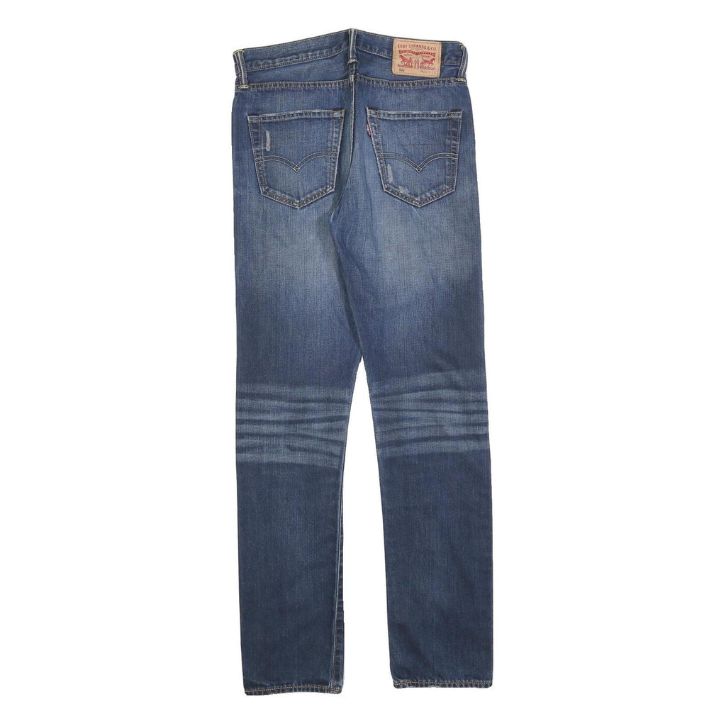 LEVI'S 522 Mens Jeans Blue Slim Skinny Denim Medium W29 L34 Zip Closure