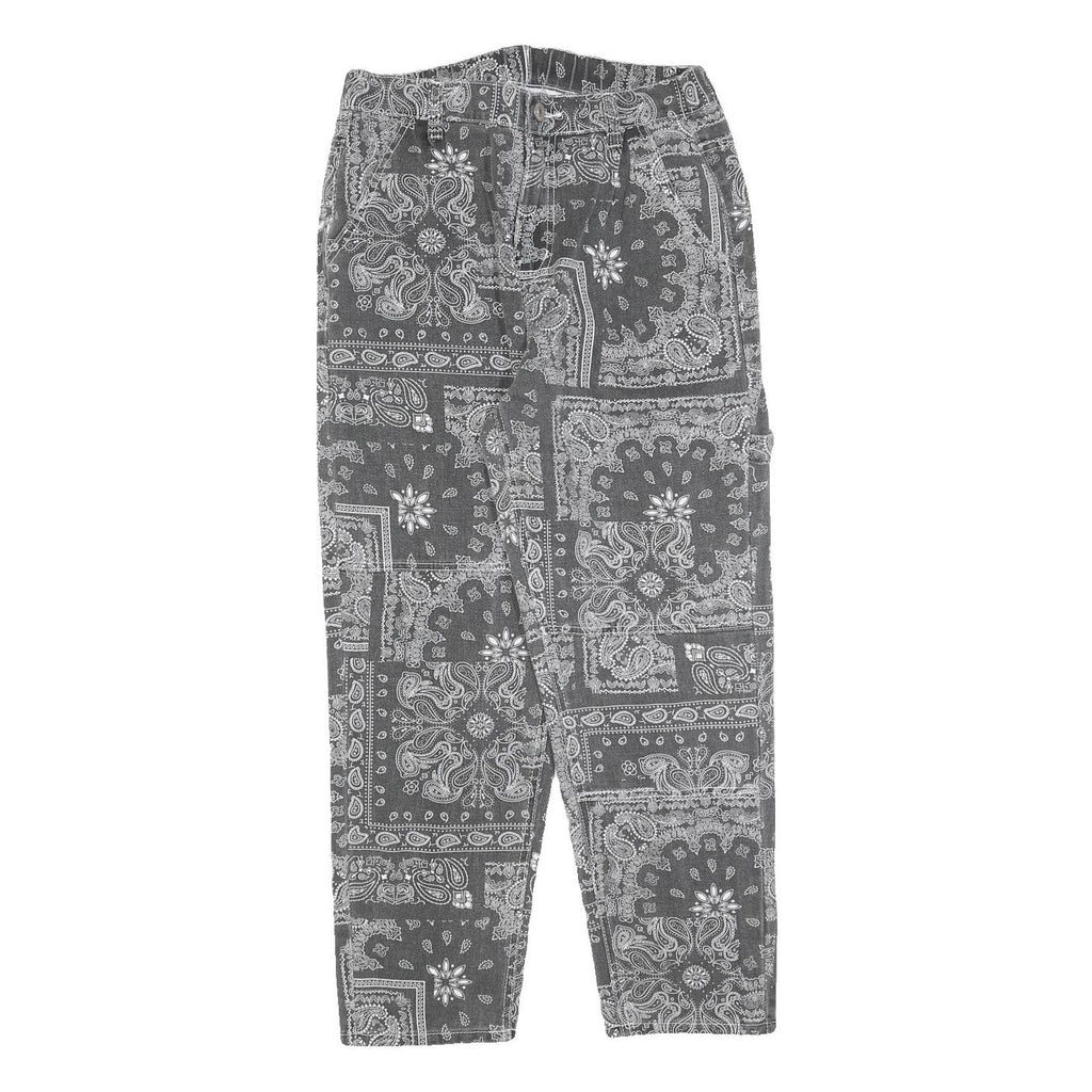 Womens Black & White Regular Fit Jeans Cotton Blend Patchwork W30 L26 Zip