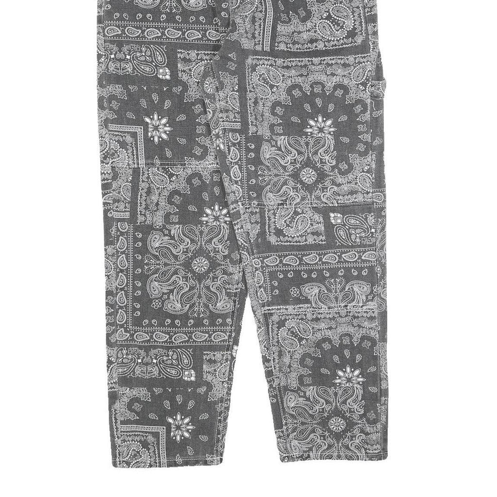 Womens Black & White Regular Fit Jeans Cotton Blend Patchwork W30 L26 Zip