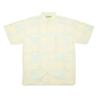 BEACHCLUB Mens Hawaiian Shirt Yellow Crazy Pattern M